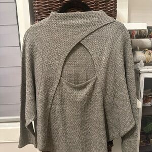 Lord & Taylor Gray Open Back Sweater